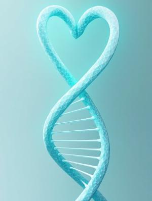 DNA Helix Morphing into a Heart