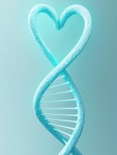 DNA Helix Morphing into a Heart